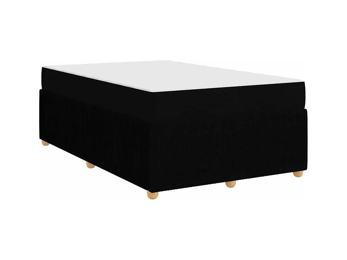 Estructura de cama con colchón Negro 120 x 190 cm tela