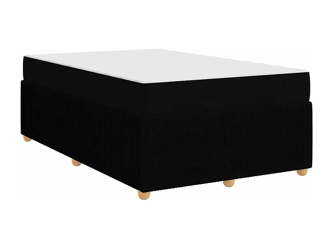 Cadre de lit avec matelas avec matelas Noir 120 x 190 cm tissu