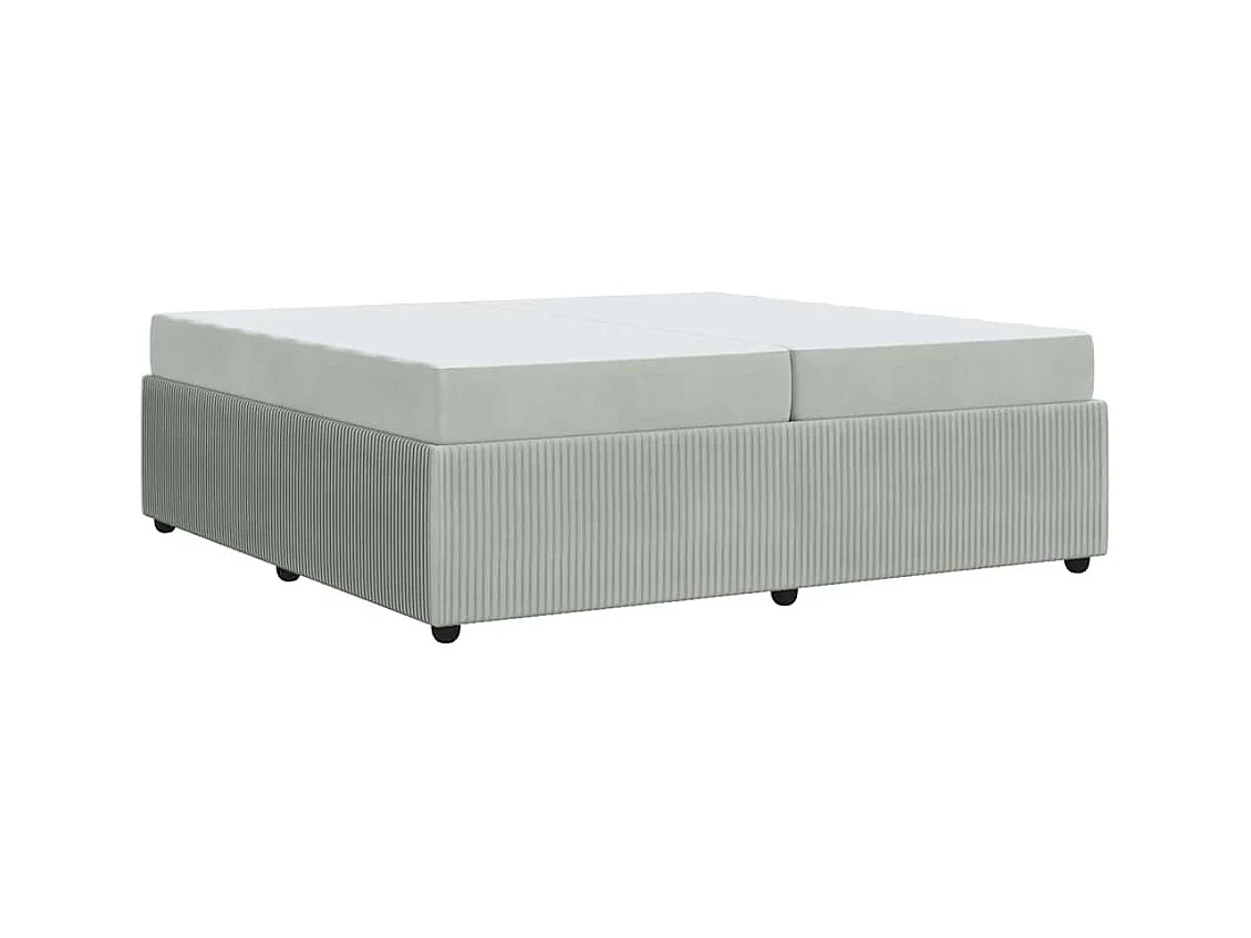 Cadre de lit avec matelas Gris clair 200 x 200 cm Velours