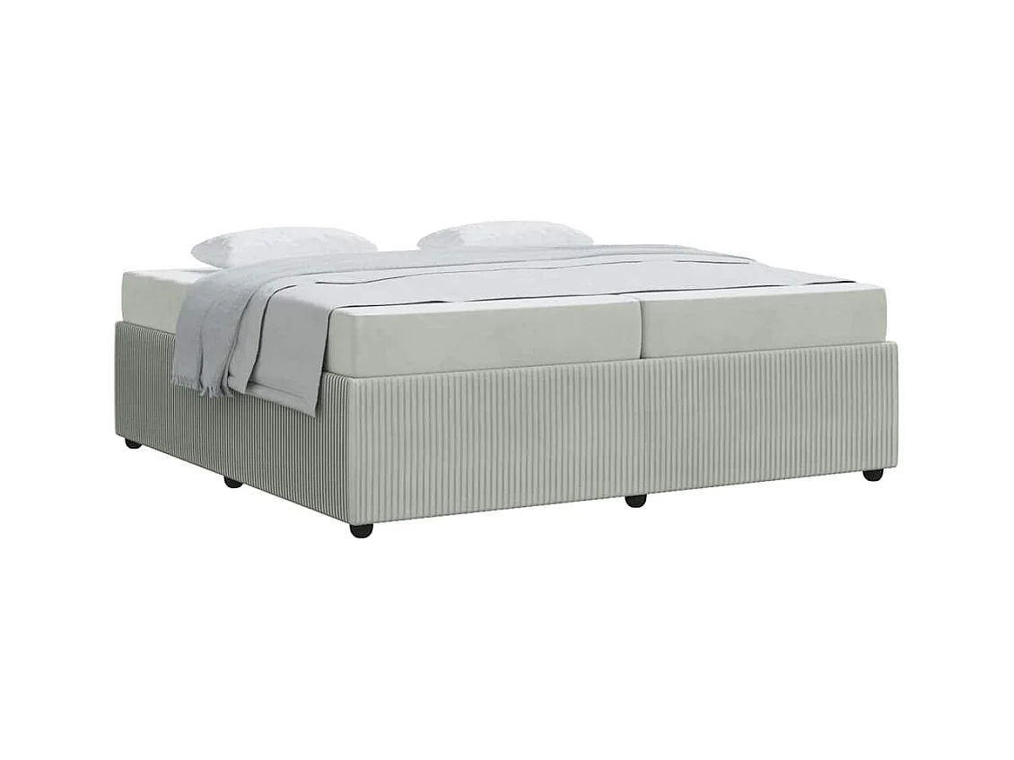 Cadre de lit avec matelas Gris clair 200 x 200 cm Velours