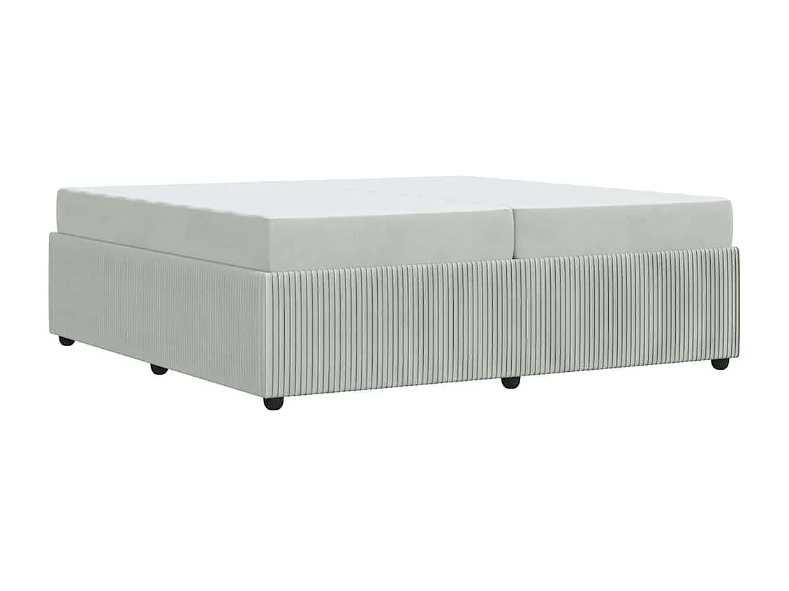 Cadre de lit avec matelas Gris clair 200 x 200 cm Velours