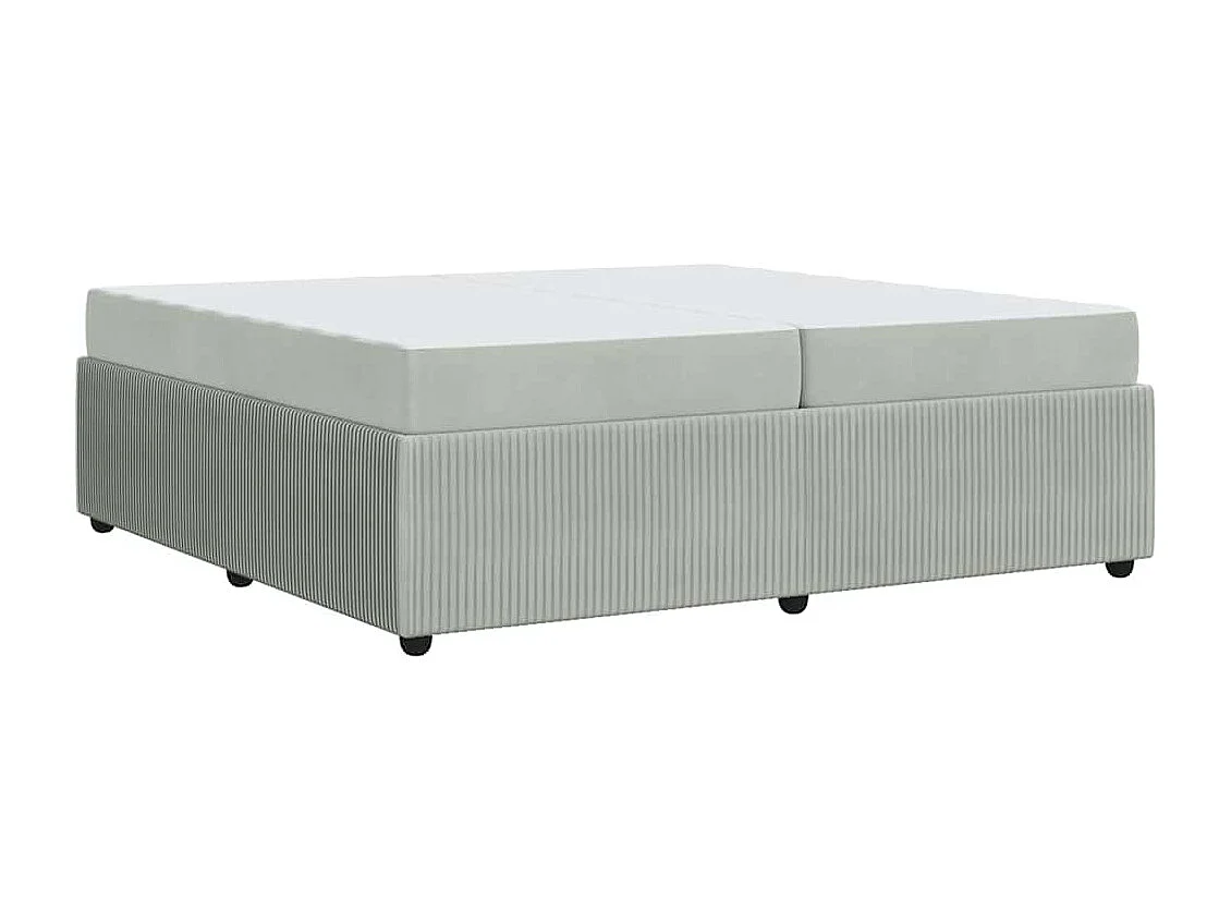 Estructura de cama con colchón Gris claro 200 x 200 cm