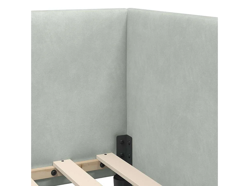 met hoofdeinde Lichtgrijs 90 x 200 cm Fluweel