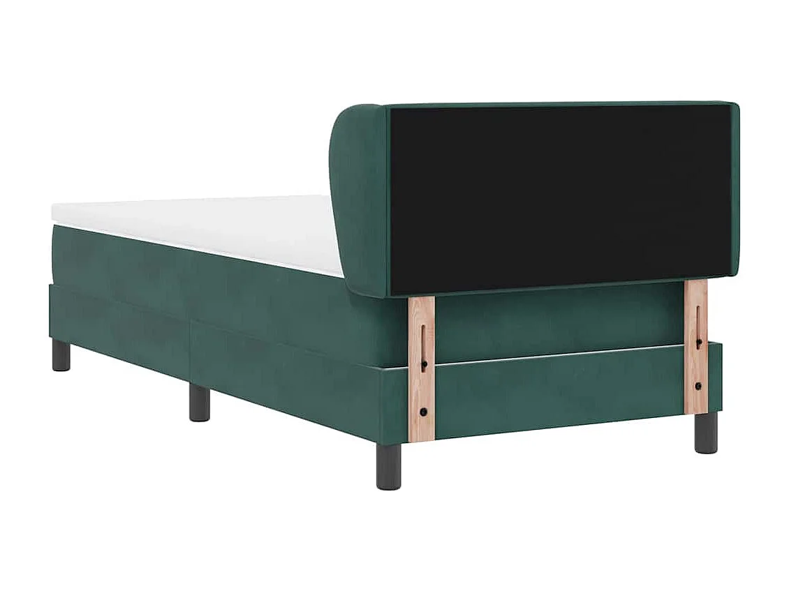 Cadre de lit avec matelas gris foncé 80x200 cm en velours