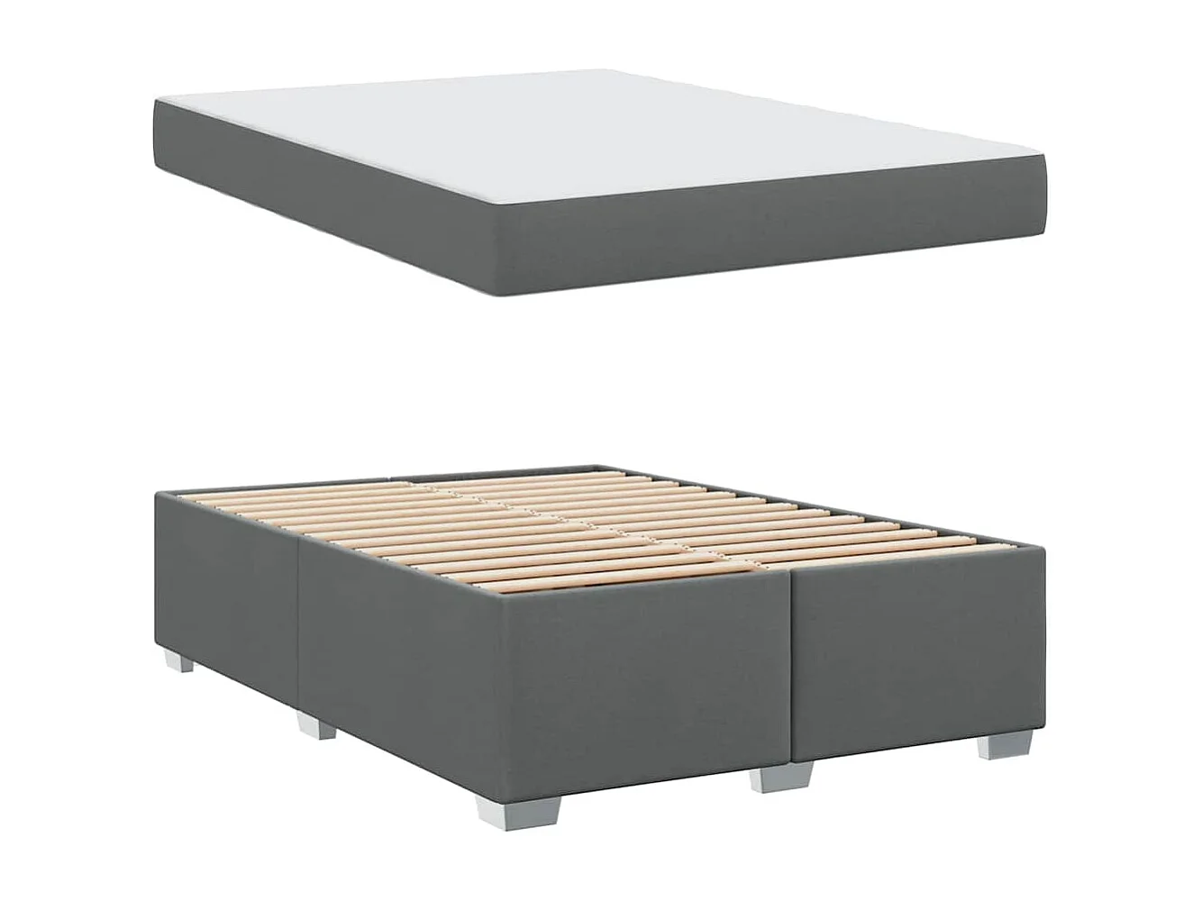 Cadre de lit Gris foncé 140 x 200 cm tissu