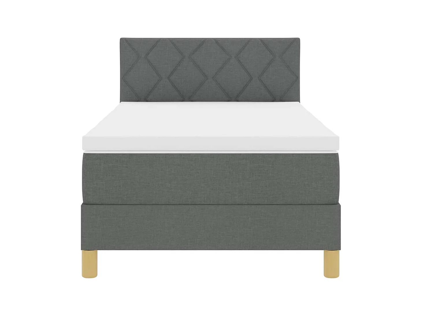Cama tipo Box Spring con colchón Gris oscuro 90 x 190 cm tela