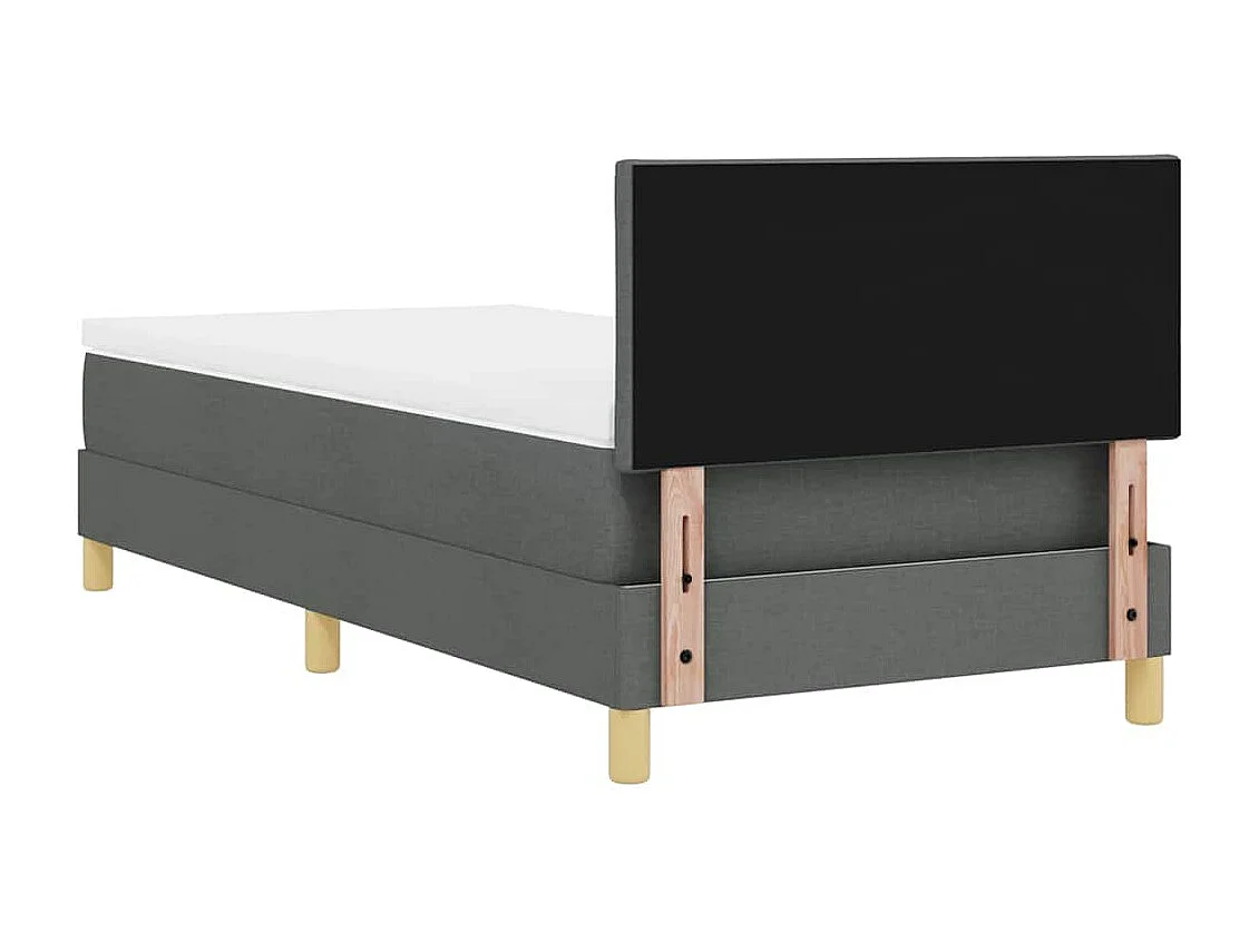 Cama tipo Box Spring con colchón Gris oscuro 90 x 190 cm tela