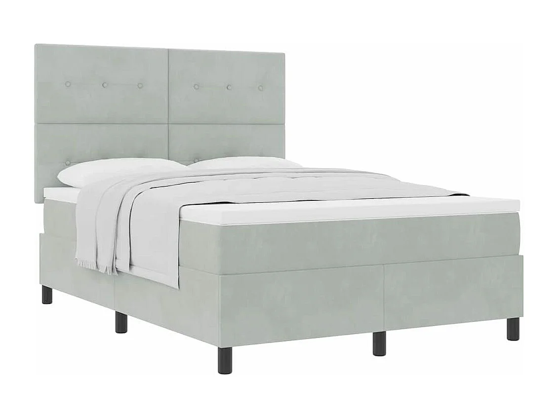 Cadre de lit avec matelas Gris clair 160 x 200 cm Velours