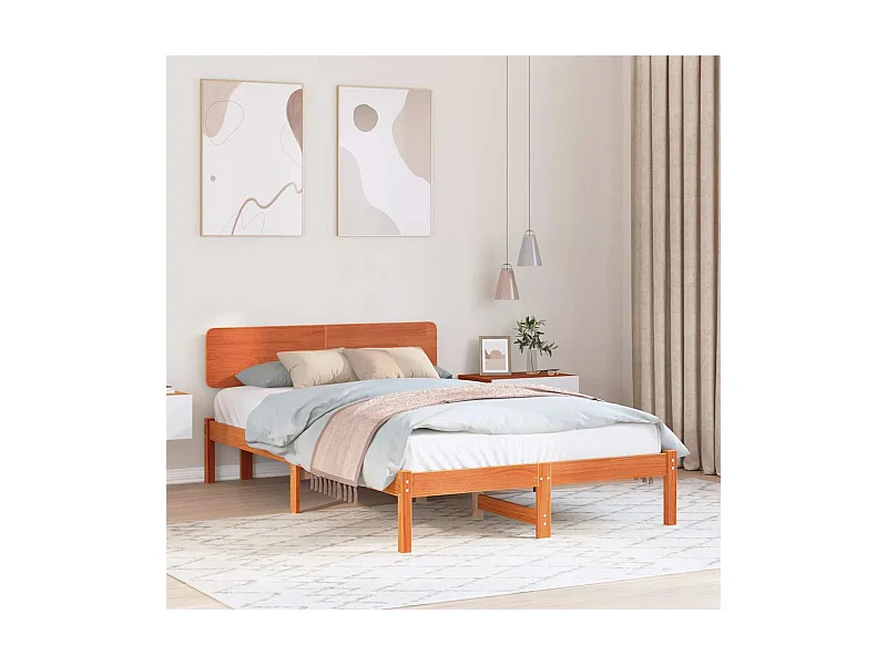 Bedframe met hoofdeinde Wasbruin 120 x 190 cm