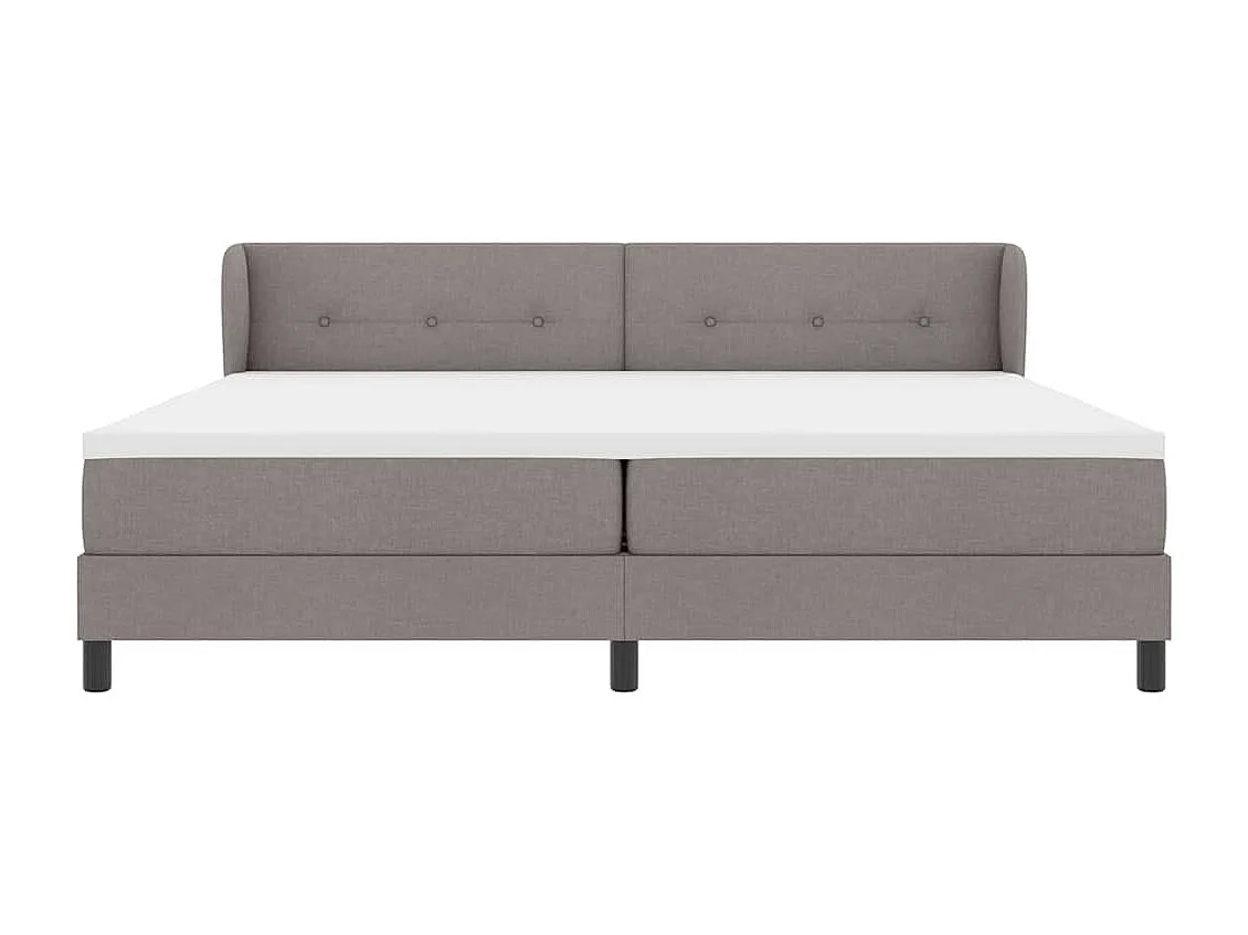 Cama box spring con colchón con colchón Taupé 200 x 200 cm tela