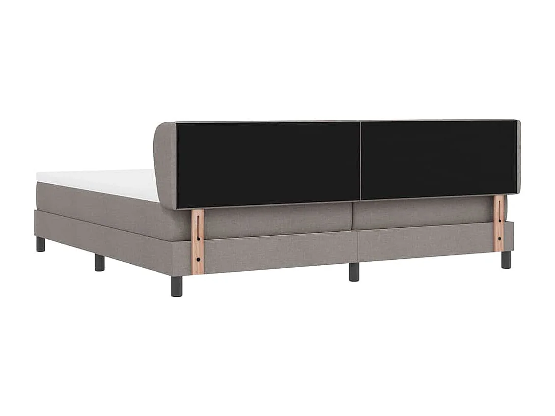 Cama box spring con colchón con colchón Taupé 200 x 200 cm tela