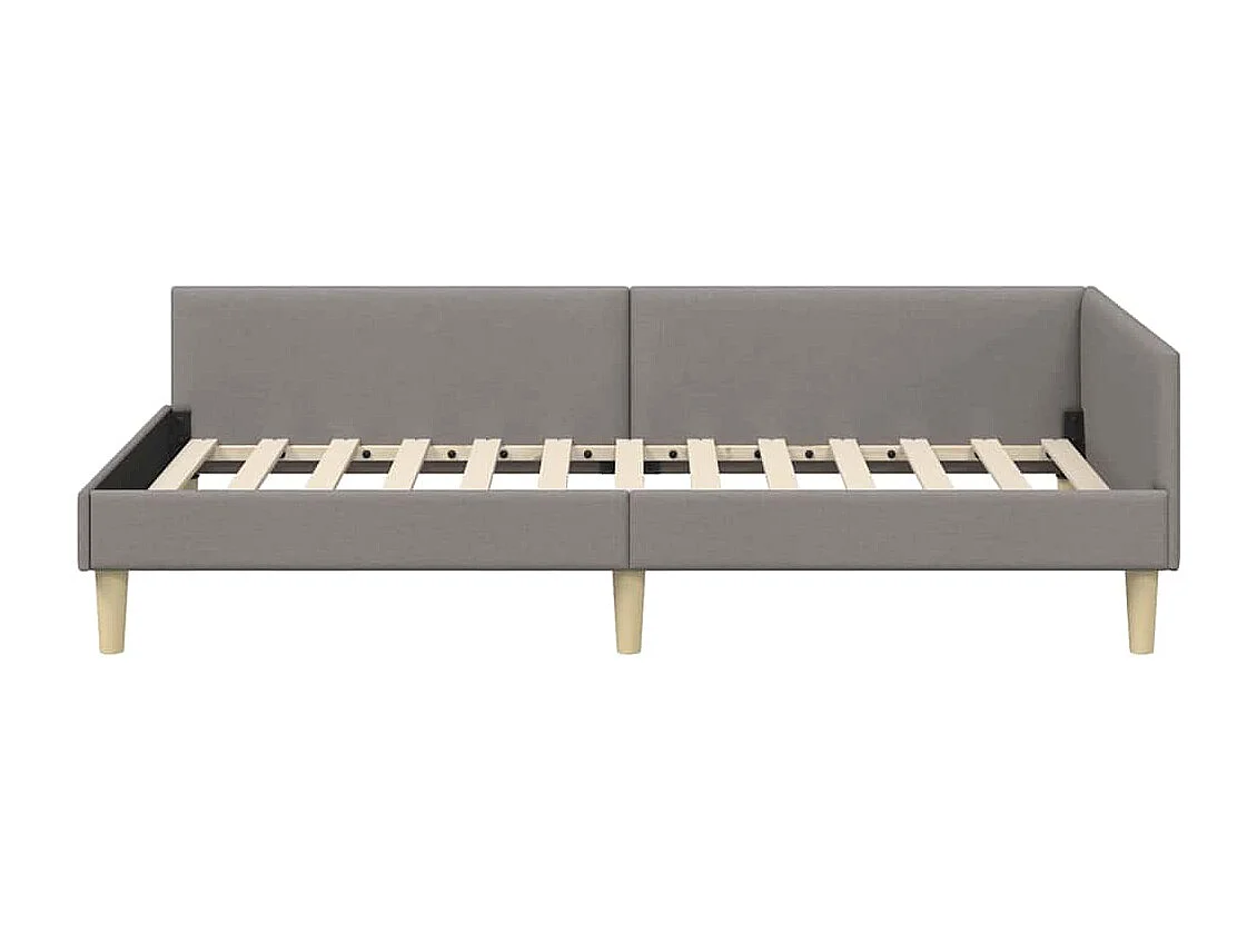 Cadre de lit d'angle Autre avec tête de lit Taupe 100 x 200 cm