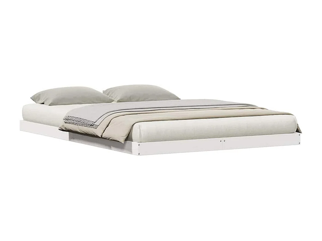 Bedframe Wit 160 x 210 cm Massief grenenhout