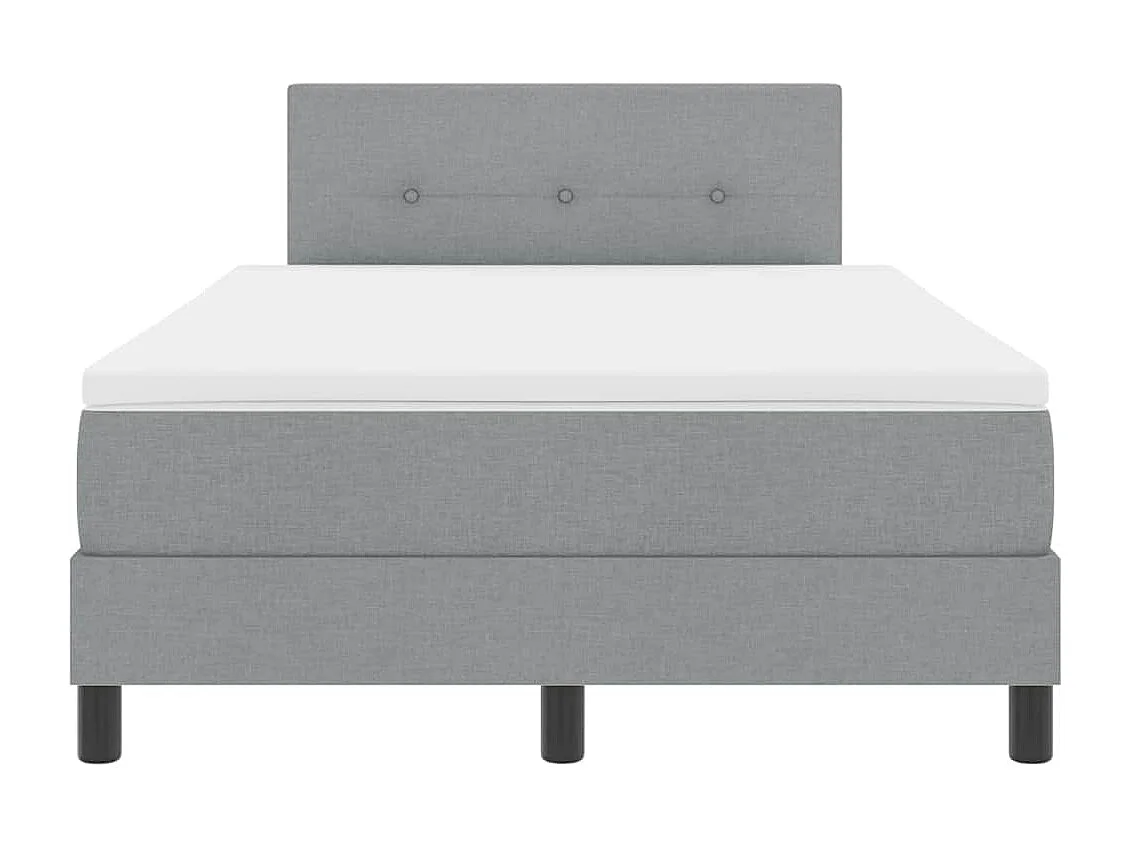 Cama box spring con colchón Gris Claro 120 x 200 cm tela