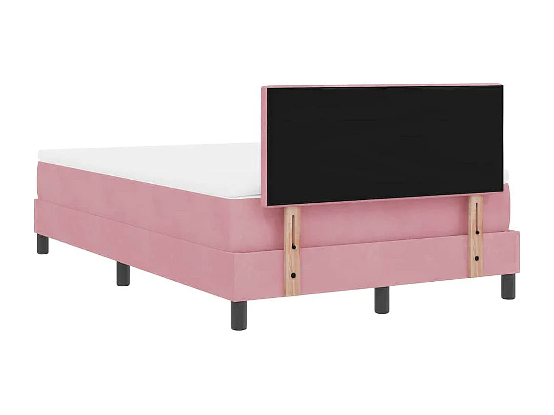 Cama Box com cabeceira Rosa 120 x 200 cm Veludo