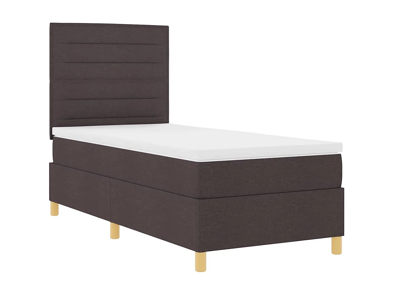 Cama tipo Box Spring con colchón Marrón Oscuro 80 x 200 cm tela