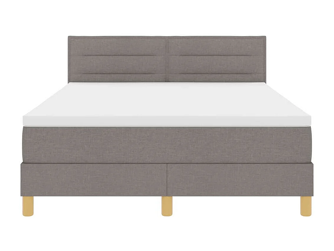 Cadre de lit avec matelas Taupe 160 x 200 cm tissu