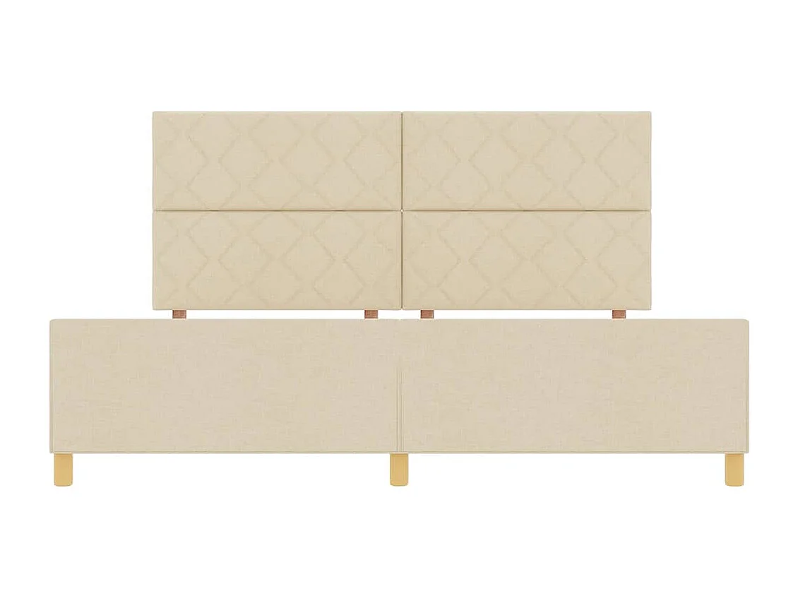 Cadre de lit avec tête de lit Crème 200 x 200 cm tissu