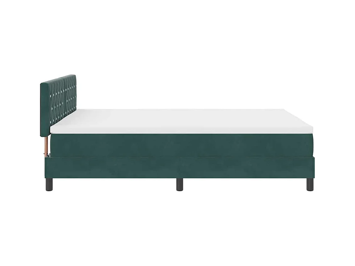 Cadre de lit avec matelas Vert foncé 160 x 200 cm Velours