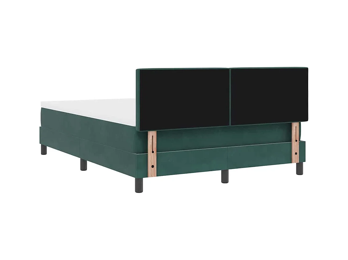 Cadre de lit avec matelas Vert foncé 160 x 200 cm Velours