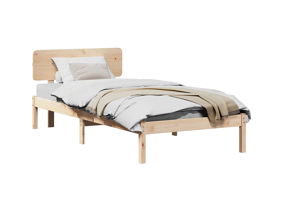 Cadre de lit avec tête de lit Naturel 75 x 190 cm