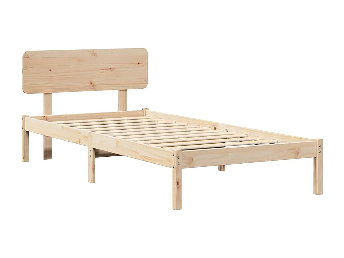 Bedframe met hoofdeinde Naturel 75 x 190 cm