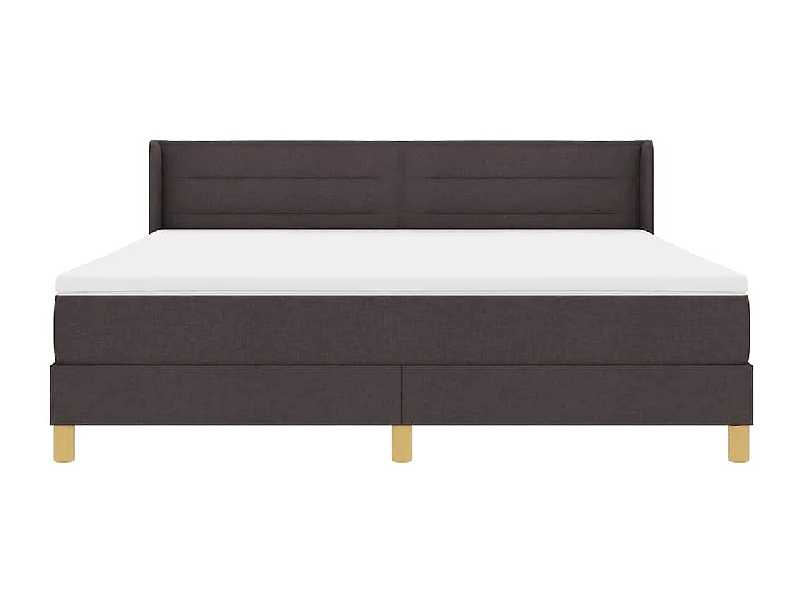 Cama tipo Box Spring Marrón oscuro y Blanco 180 x 200 cm