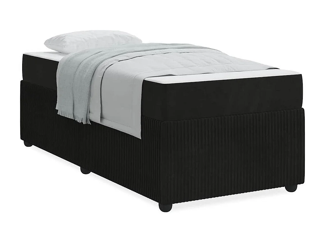 Cadre de lit avec matelas avec matelas Noir 90 x 200 cm Velours