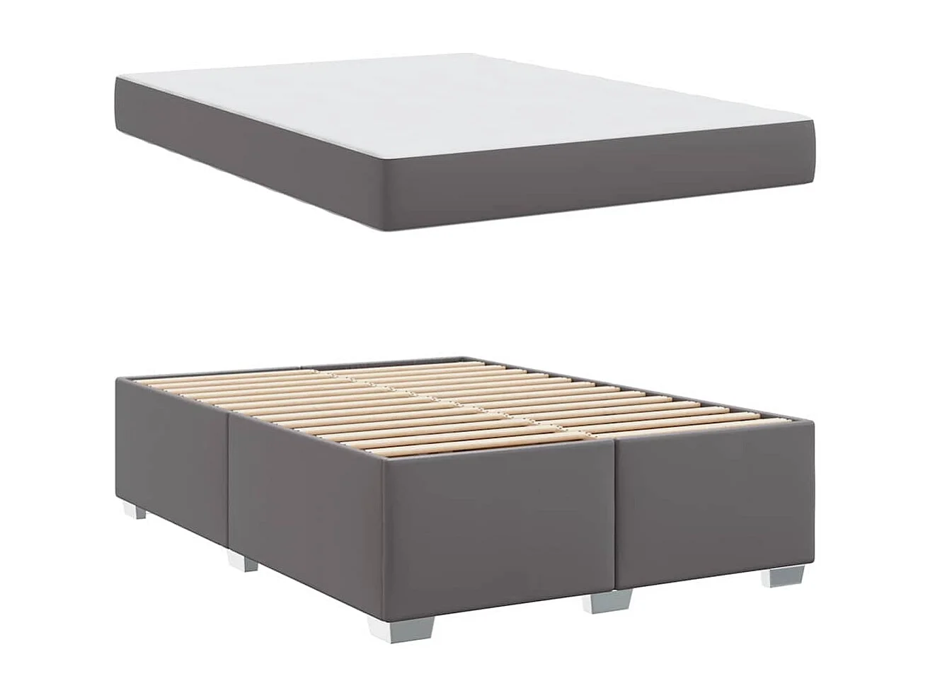 Cadre de lit Gris 160 x 200 cm Faux cuir