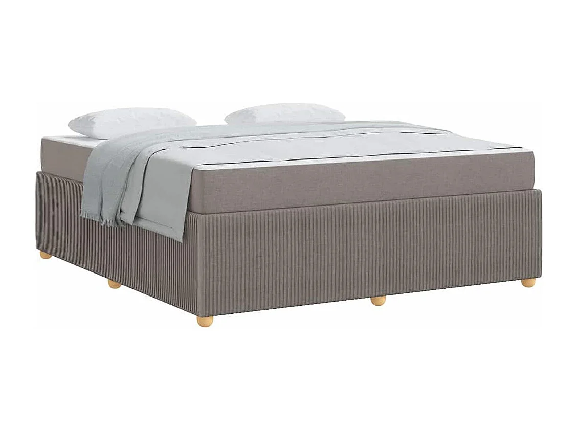 Cadre de lit avec matelas avec matelas Taupe 180 x 200 cm tissu