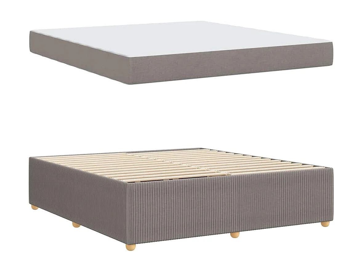 Cadre de lit avec matelas avec matelas Taupe 180 x 200 cm tissu