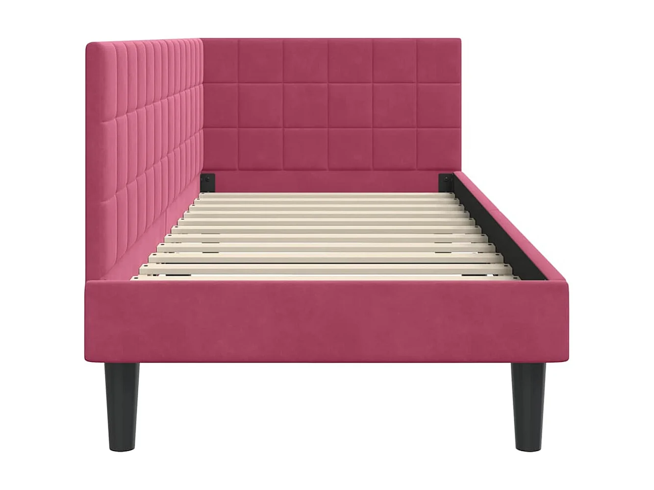 Cadre de lit d'angle Rouge bordeaux 80 x 200 cm Velours