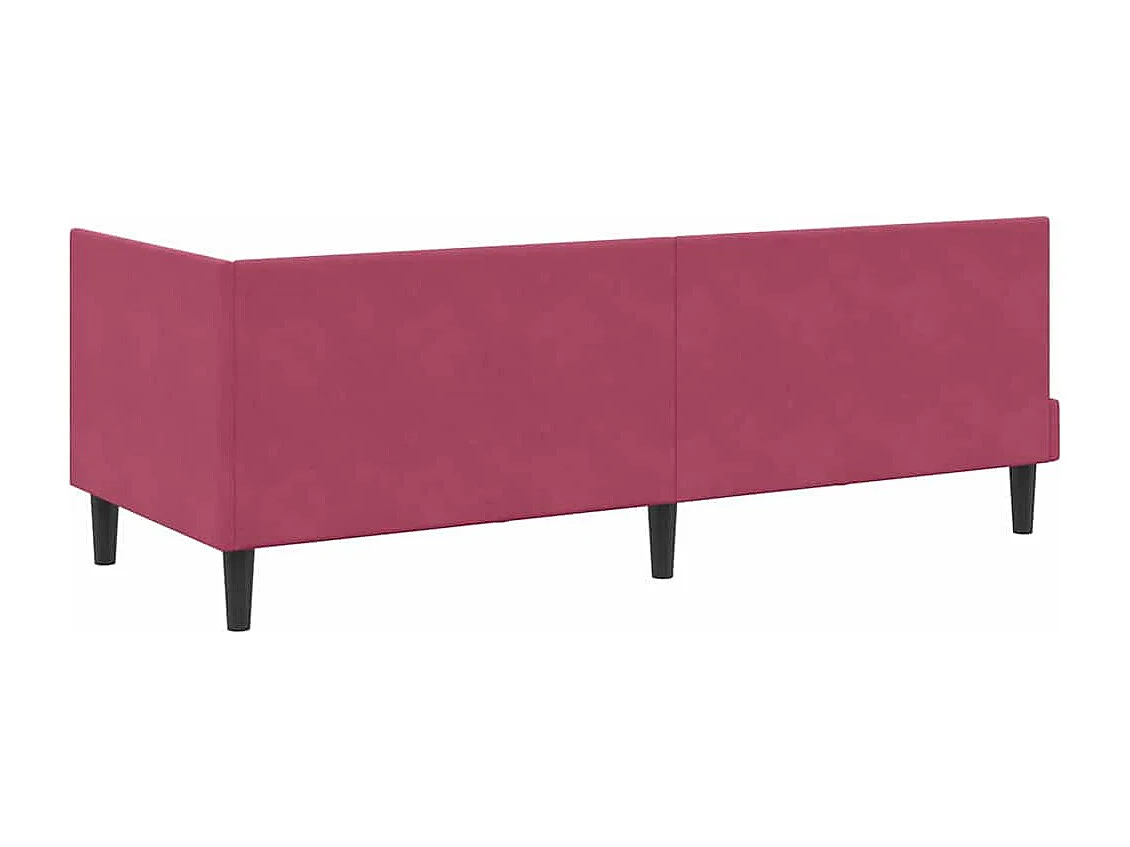 Cadre de lit d'angle Rouge bordeaux 80 x 200 cm Velours