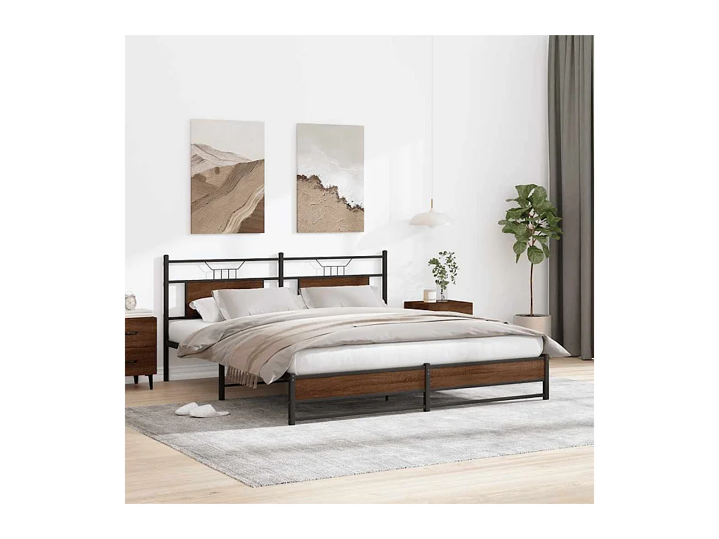 Cadre de lit sans matelas chêne marron 160x200 cm