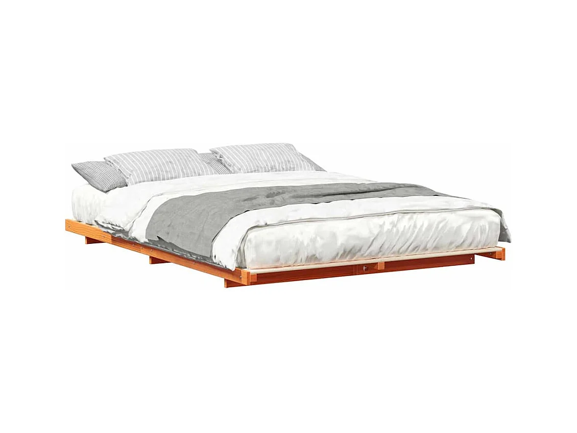 Estructura de cama Marrón cera 140 x 210 cm