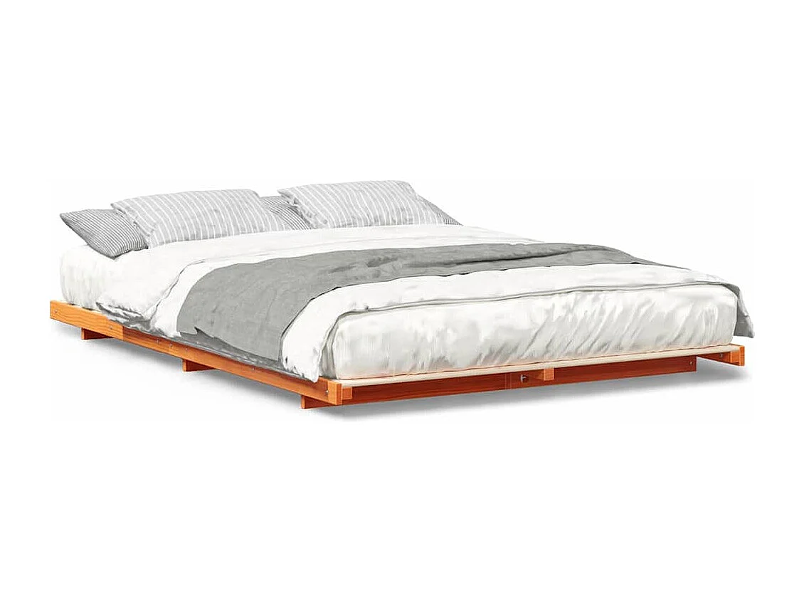 Estructura de cama Marrón cera 140 x 210 cm