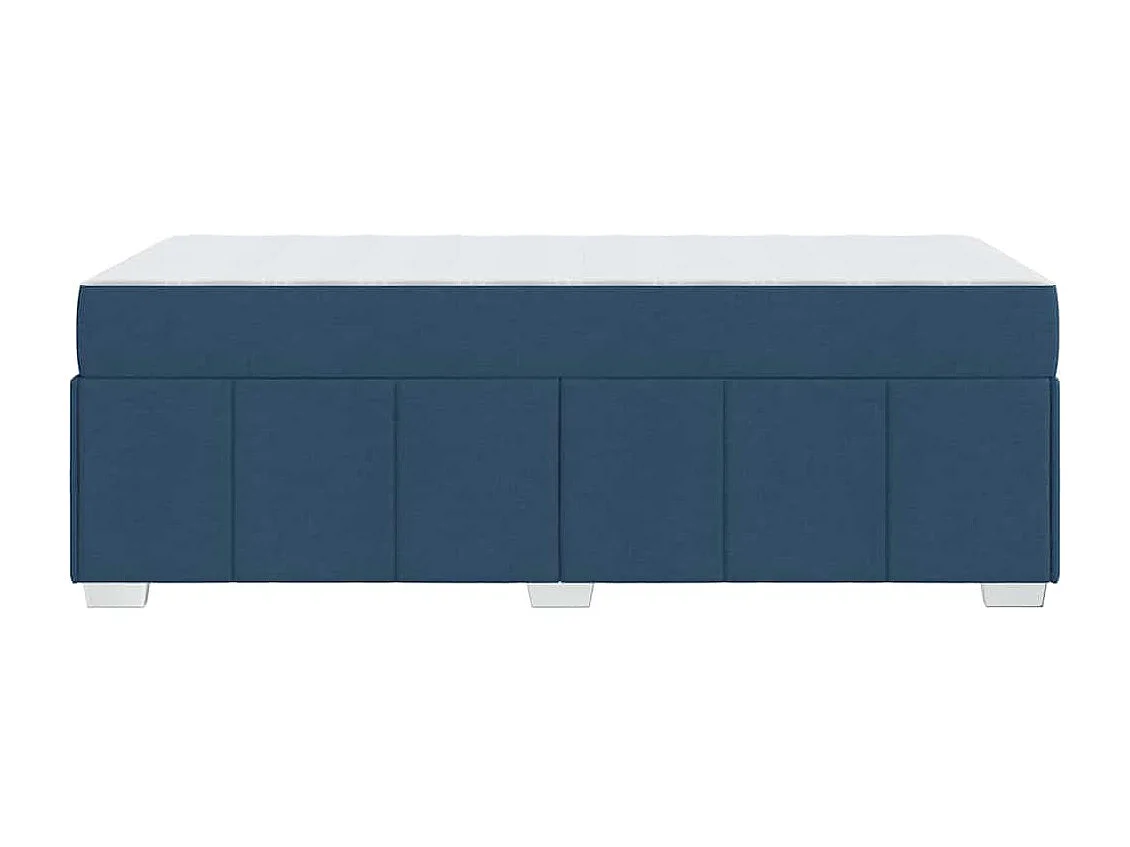 Cadre de lit avec matelas Bleu 90 x 190 cm tissu