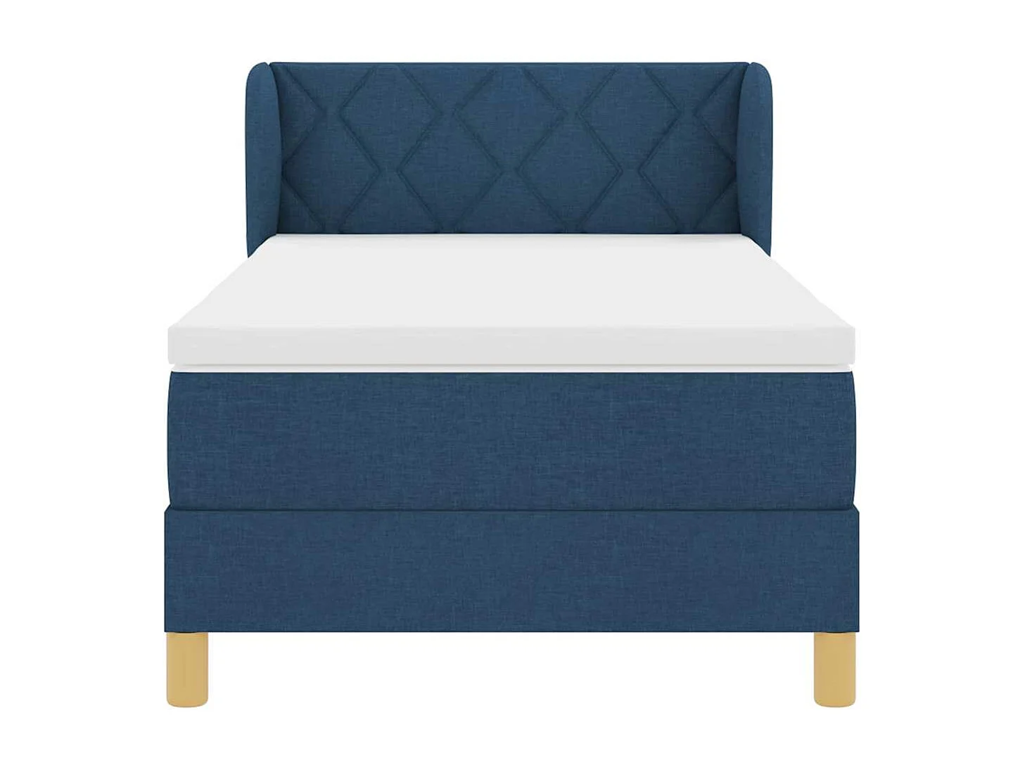 Cadre de lit avec Matelas Crème 90x200 cm Tissu Bleu