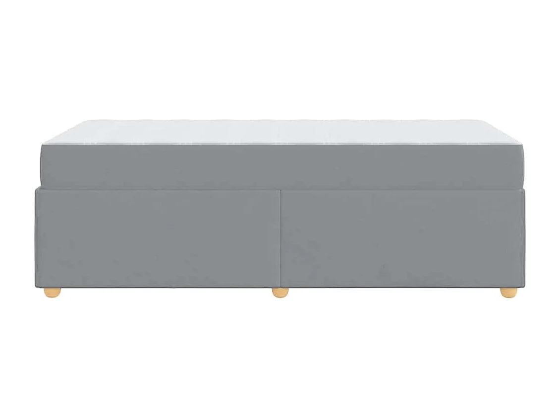 Cadre de lit avec matelas Gris clair 90 x 190 cm tissu