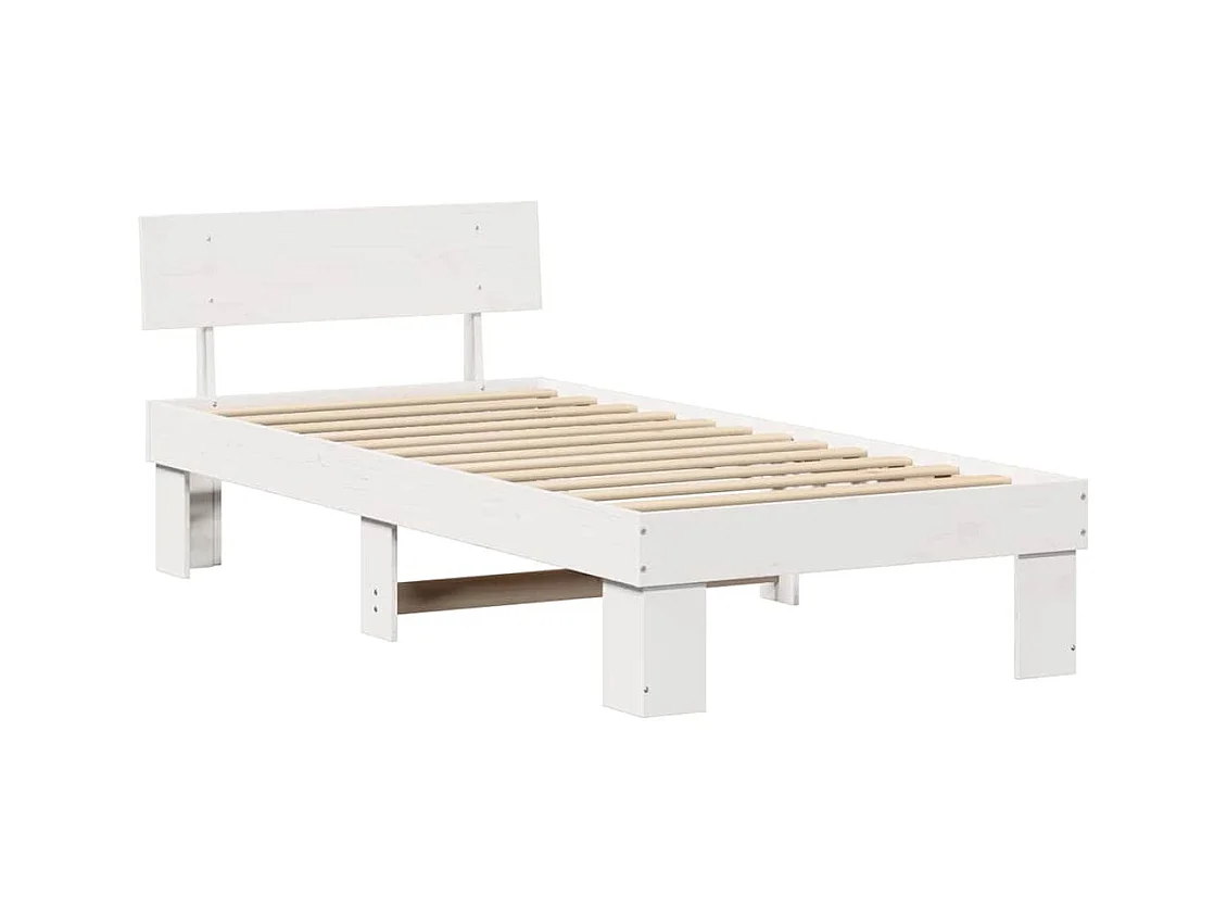 Estrutura da Cama Branco 100 x 200 cm Madeira de pinho maciça
