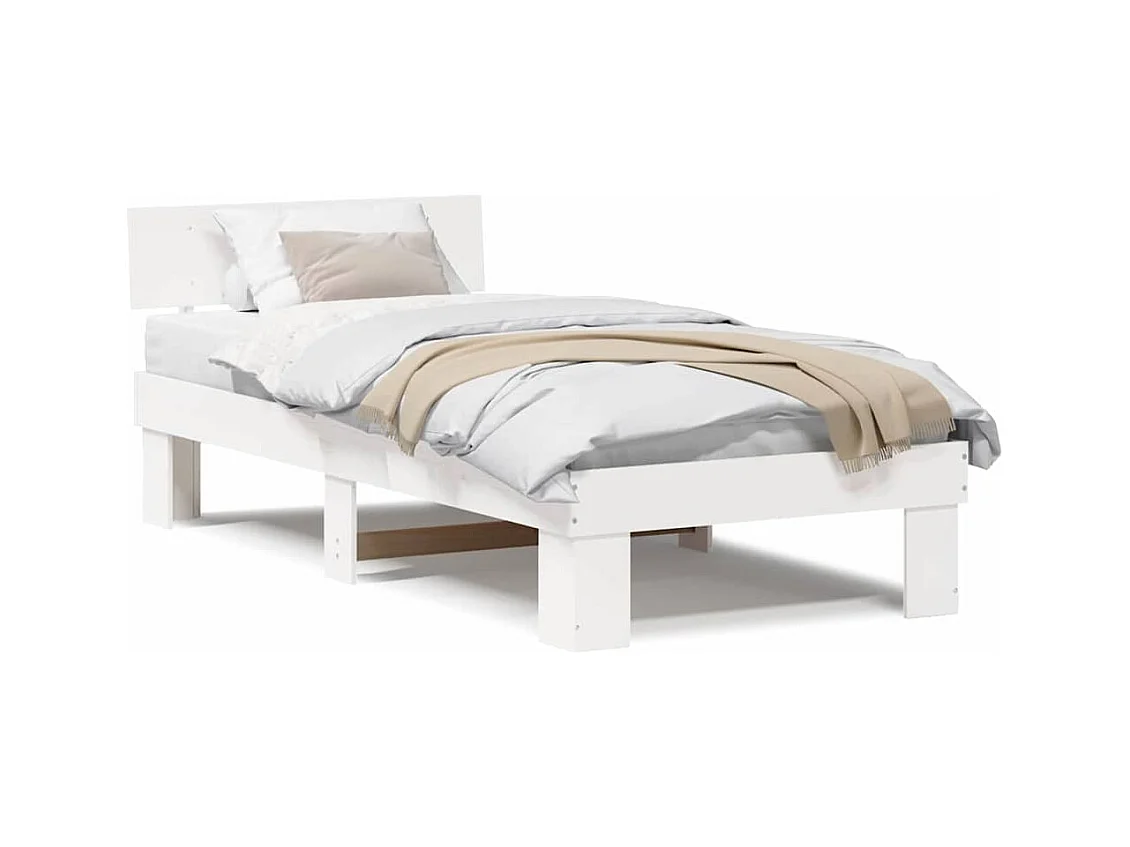 Estrutura da Cama Branco 100 x 200 cm Madeira de pinho maciça