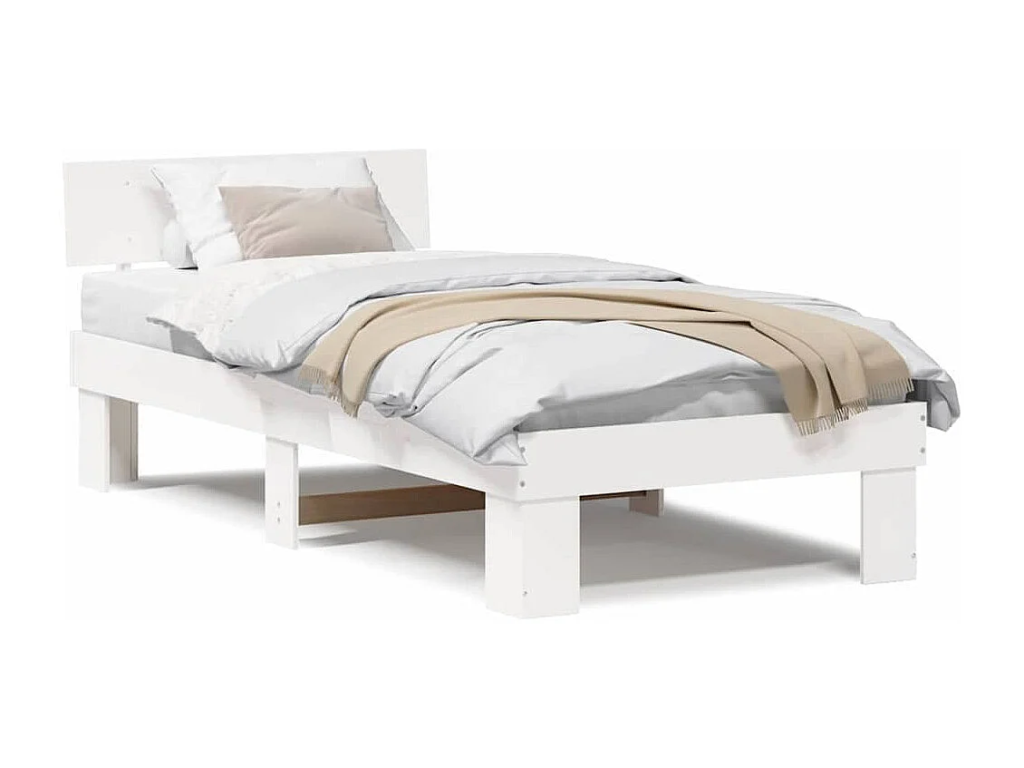Estrutura da Cama Branco 100 x 200 cm Madeira de pinho maciça