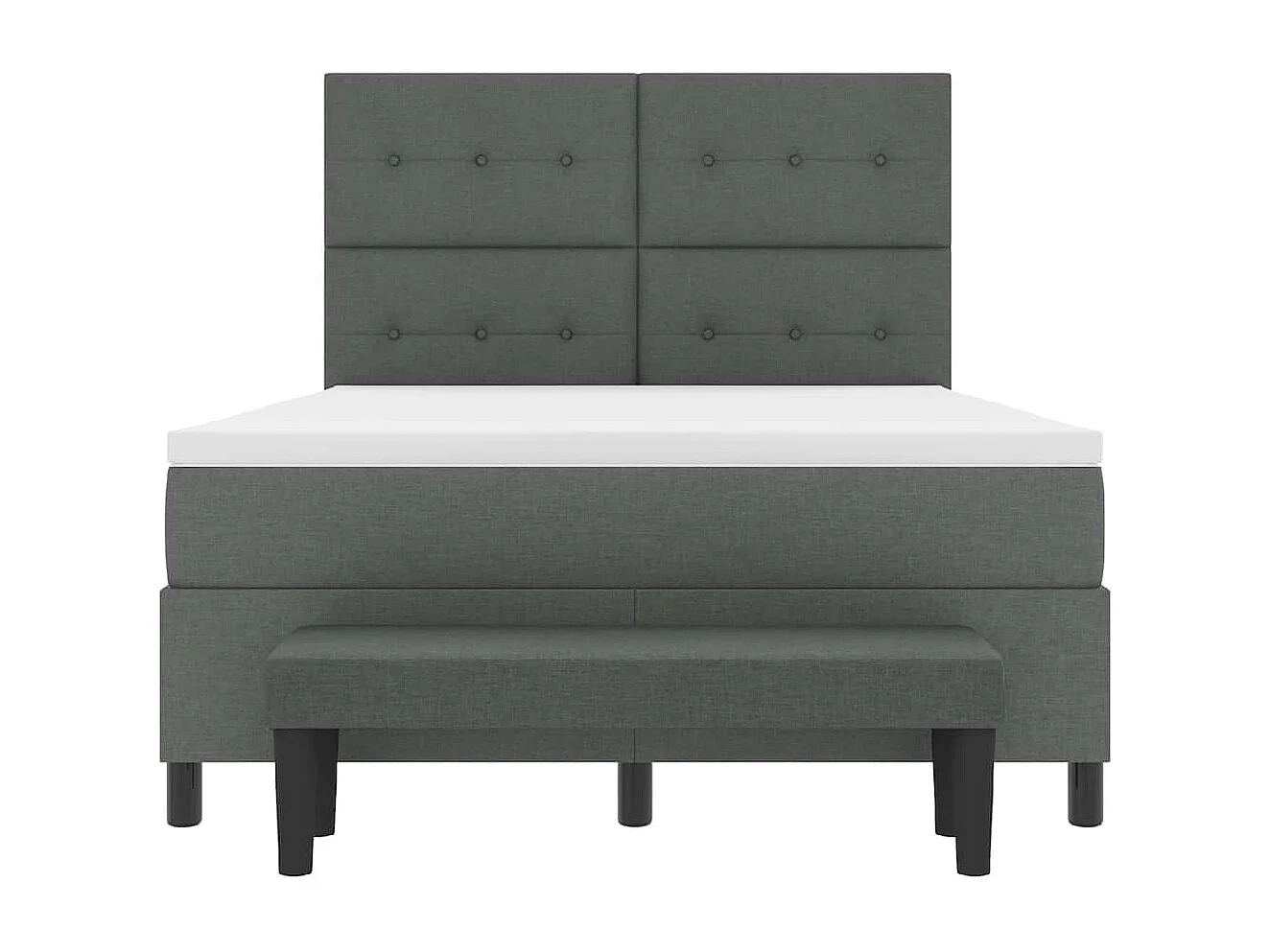 Cama Box com colchão Cinza Escuro 160 x 200 cm tecido