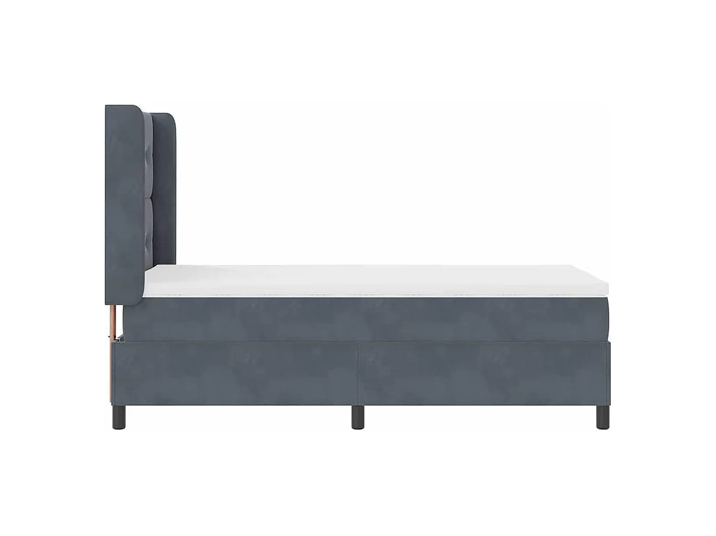 Cadre de lit avec Matelas LED Gris foncé 100 x 200 cm Velours