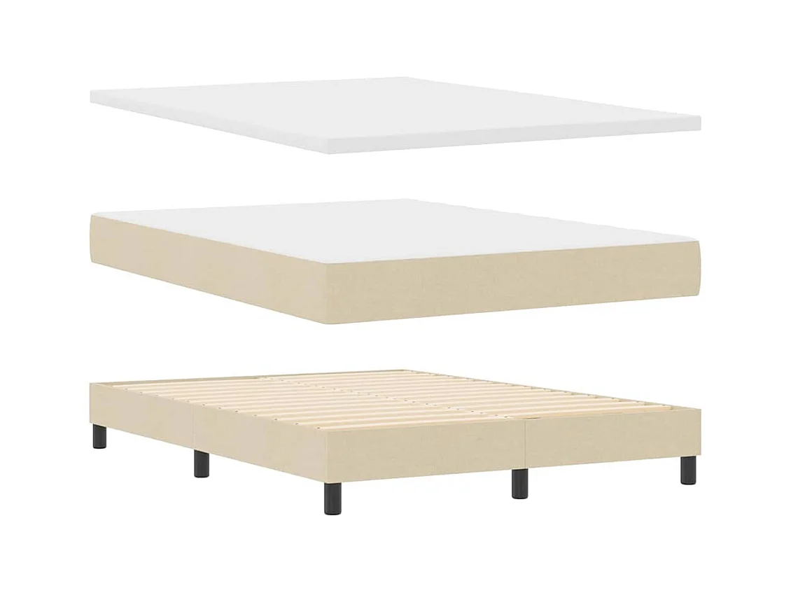 Cadre de lit avec matelas avec matelas Crème 160 x 200 cm