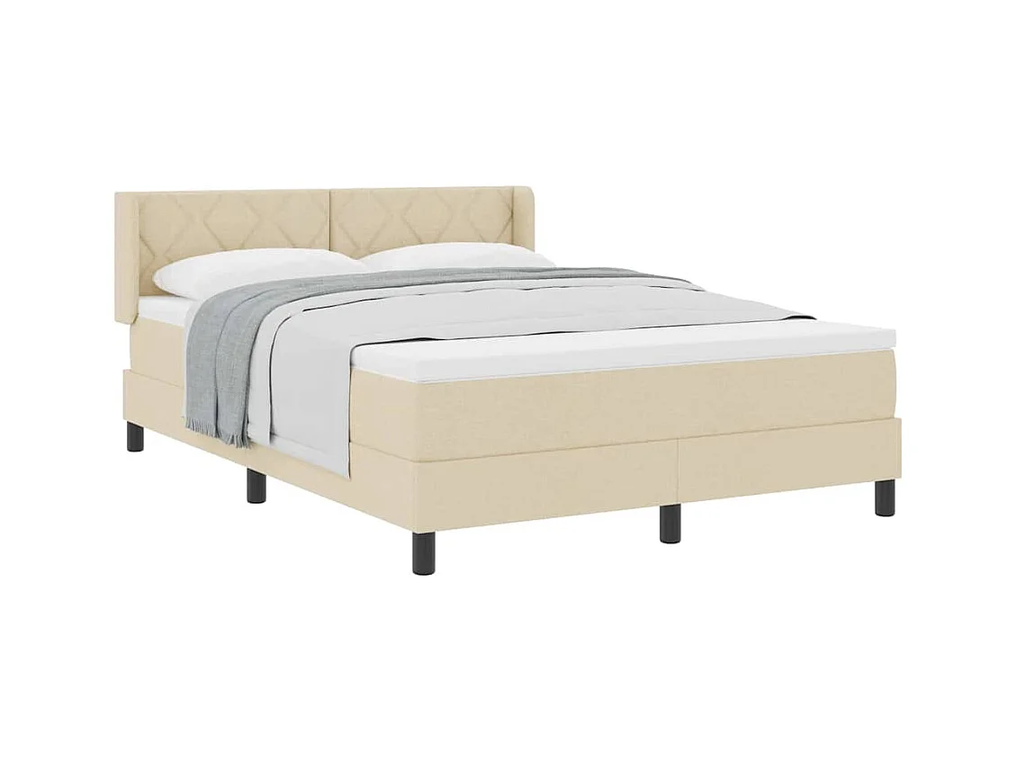Cadre de lit avec matelas avec matelas Crème 160 x 200 cm