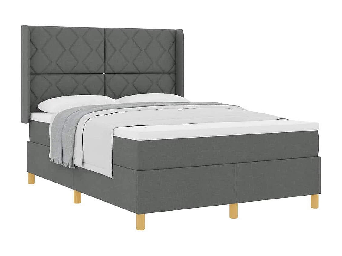 Cama Box Spring com colchão Cinzento escuro 160 x 200 cm tecido
