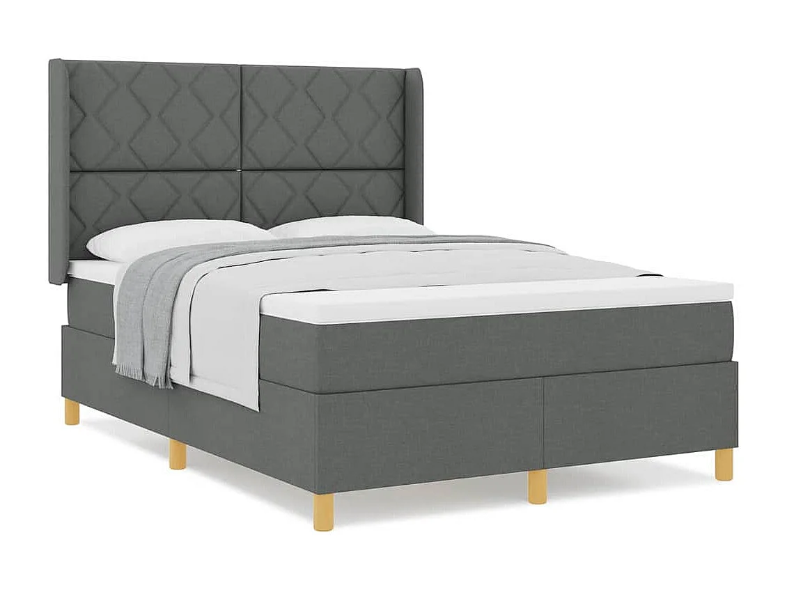Cama Box Spring com colchão Cinzento escuro 160 x 200 cm tecido