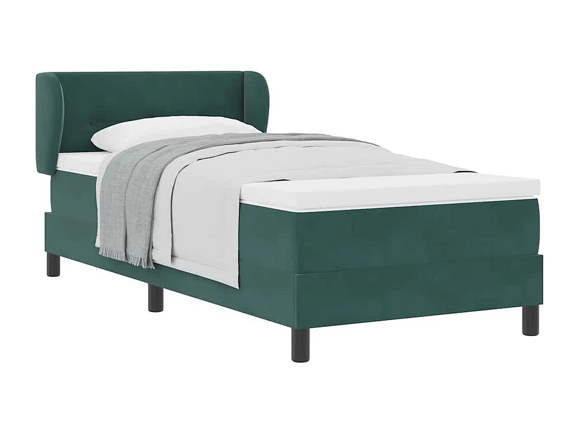 Cadre de lit avec matelas gris foncé 80x200 cm en velours