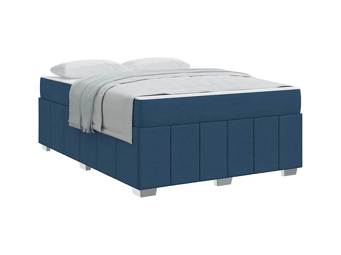 Bedframe met matras Blauw 140 x 200 cm Stof
